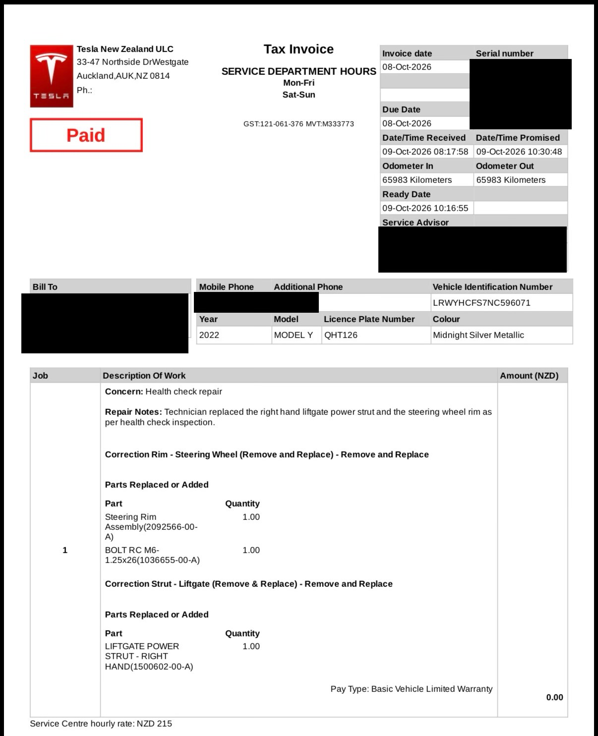 2022 Tesla Model Y NZ NEW, photo 9